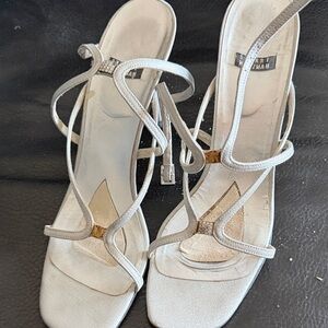 Stuart Weitzman Silver Strappy Heels